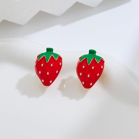 مقطع لطيف تحت عنوان الفاكهة على أقراط غير تقليدي y2k لا يوجد مجوهرات أذن ثقب للنساء in Kuwait