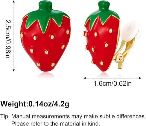 مقطع لطيف تحت عنوان الفاكهة على أقراط غير تقليدي y2k لا يوجد مجوهرات أذن ثقب للنساء in Kuwait