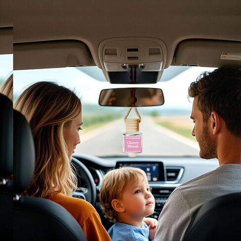 موزع معطر هواء معلق للسيارة، موزع زيوت عطرية يدوم طويلاً للسيارة - حوّل سيارتك إلى واحة عطرية وتنشيط قيادتك (الثلج الأسود وخشب الساج الماهوجني) in Kuwait