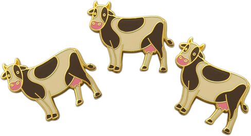 رواية Merk Barn Farm Animal - بقرة ، الديك ، أو أي دبوس من طية صدر السترة ، وضع دبوس القبعة وربطة عنق مع القابض الظهر in Kuwait