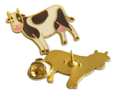 رواية Merk Barn Farm Animal - بقرة ، الديك ، أو أي دبوس من طية صدر السترة ، وضع دبوس القبعة وربطة عنق مع القابض الظهر in Kuwait
