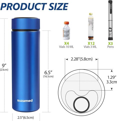 علبة السفر المبرد الأنسولين TSA معتمدة ، برودة الأدوية المحمولة لنوبات السفر من 3 إلى 4 أقلام ، حالة الطب المبرد لمستلزمات السكري ، منظم الطب مع حزمة ثلج قابلة لإعادة الاستخدام (أرجوانية) in Saudi Arabia