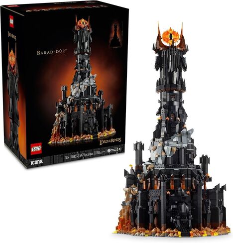 Icons Lego Lord of the Rings Barad -Dûr Stiber للبالغين - Lord of the Rings Ringsible للجماهير - يشمل 6 أرقام صغيرة - هدية للرجال والنساء - 10333 in Saudi Arabia