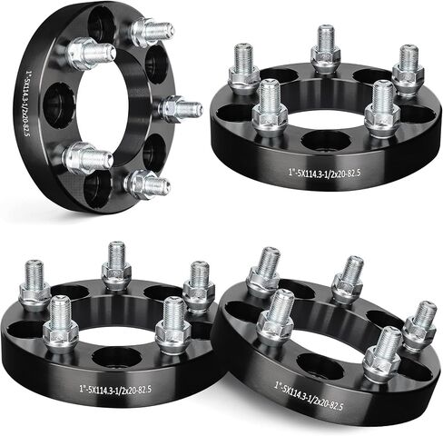 EVIL ENERGY 5x4.5 Wheel Spacers 1.5 inch Compatible for Mustang 1964-1968&1994-2014, 5x114.3 mm 5 Lugs 82.5 mm Hub Bore 1/2x20 Studs Black, Not Hubcentric in Saudi Arabia