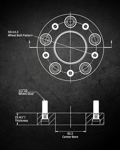 EVIL ENERGY 5x4.5 Wheel Spacers 1.5 inch Compatible for Mustang 1964-1968&1994-2014, 5x114.3 mm 5 Lugs 82.5 mm Hub Bore 1/2x20 Studs Black, Not Hubcentric in Saudi Arabia