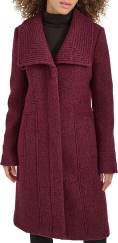 Kenneth Cole Women's Pressed Boucle Wool Coat with Oversized Wing Collar in Saudi Arabia