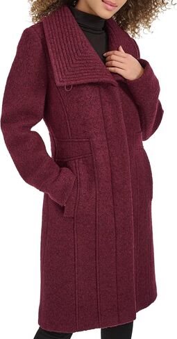 Kenneth Cole Women's Pressed Boucle Wool Coat with Oversized Wing Collar in Saudi Arabia