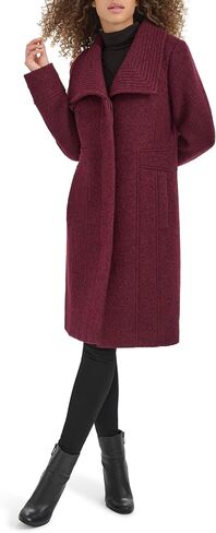 Kenneth Cole Women's Pressed Boucle Wool Coat with Oversized Wing Collar in Saudi Arabia