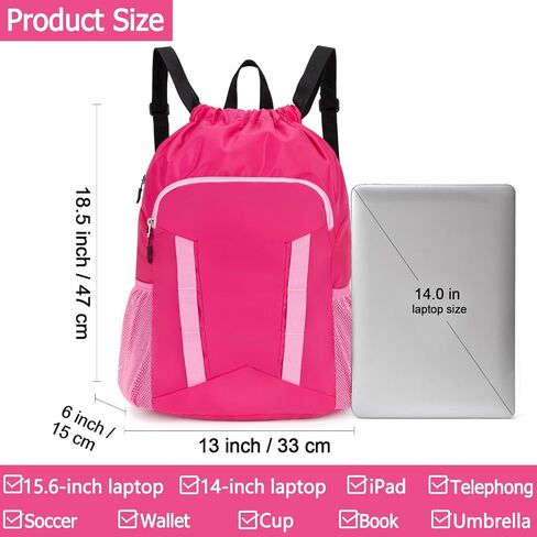 Soccer Drawstring Bag Basketball Backpack for Football Volleyball Gym Sports Training with Shoe Compartment in Saudi Arabia