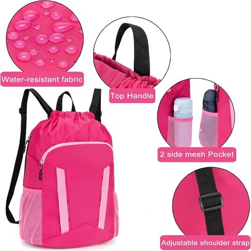 Soccer Drawstring Bag Basketball Backpack for Football Volleyball Gym Sports Training with Shoe Compartment in Saudi Arabia