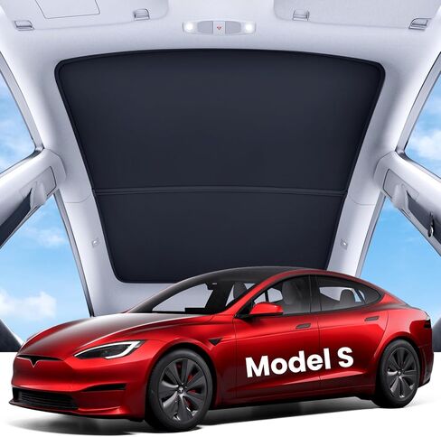 REEVAA 2025 Upgrade Tesla Model Y New (Juniper) Sunshade Roof [No Gaps, No-Sagging] Tesla Y Accessories Heat Insulation Foldable Glass Sunroof Cover for Model Y Juniper 2025-2026, 2PCS, Gray in Kuwait