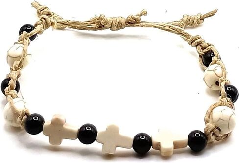 Cross Charm Hemp Bracelet Christian Religious Camo Camouflage Adjustable Cord for Men Women Teen Girls Handmade Beach Hemp Jewelry in Saudi Arabia