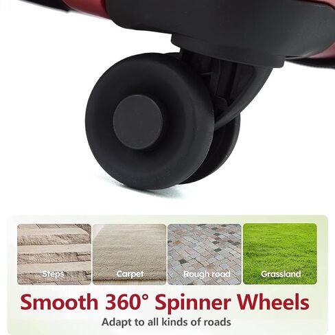 3Pcs (20/24/28) Luggage Set, HardShell Lightweight, Only 20" with Front Pocket, 21.65*15.35*7.87" Fits Overhead Cabin, 24" (26*17.7*10.2") and 28" (19.68*11.81*29.92") Checked Luggage, Red in Kuwait