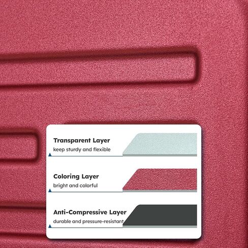 3Pcs (20/24/28) Luggage Set, HardShell Lightweight, Only 20" with Front Pocket, 21.65*15.35*7.87" Fits Overhead Cabin, 24" (26*17.7*10.2") and 28" (19.68*11.81*29.92") Checked Luggage, Red in Kuwait