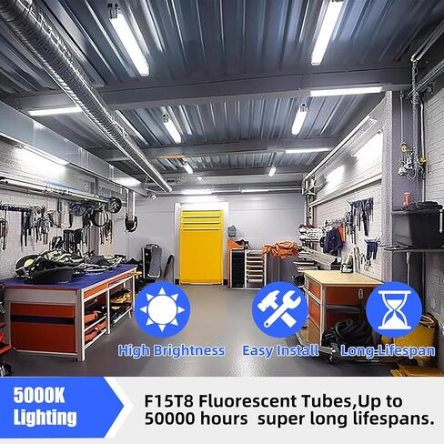 4 Pack F15T8 Led Tube Light,120V,7W,18 Inch Led,5000K Daylight White,F15T8 LED Rotatable End Caps,Frosted Cover,F15T8 LED Tube Light Replacement for Bulb. in Saudi Arabia
