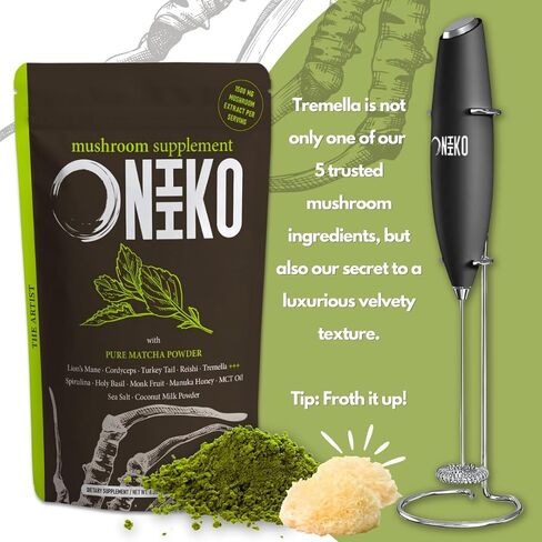 ONIIKO Mushroom Supplement with Turmeric +++ 5 Functional Mushroom Extracts (1500mg/Serving), 1-Month Supply (30 x 6g Servings) / (6.35oz / 180g, Mushroom Extracts with Turmeric) in Saudi Arabia
