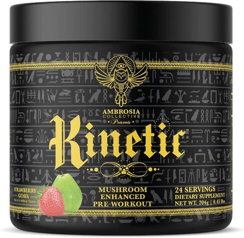 Ambrosia الحركي العضوي مسبقا ، الفطر مكملات ما قبل التمرين الطبيعية ، مسحوق الأطعمة الفائقة nootropic للطاقة (الفراولة الجوافة) in Kuwait