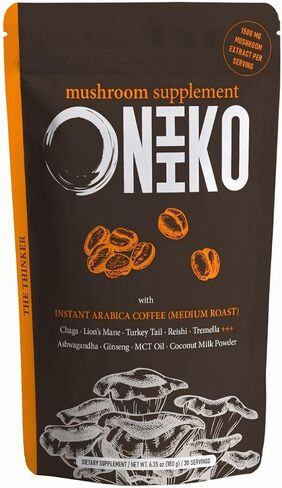 ملحق Oniiko Mushroom مع الكركم +++ 5 مستخلصات فطر وظيفية (1500 ملجم / وجبة) ، إمدادات مدتها شهر واحد (30 × 6G حصة) / (6.35 أوقية / 180 جم ، مقتطفات الفطر مع الكركم) in Saudi Arabia