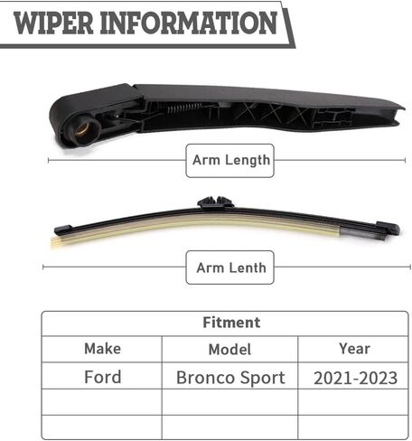 Rear Wiper Blade Replacement for Ford Bronco Sport (CX430) 2021-2023,Ford Bronco Back Windshield (Window) Wiper Accessories Assembly in Saudi Arabia