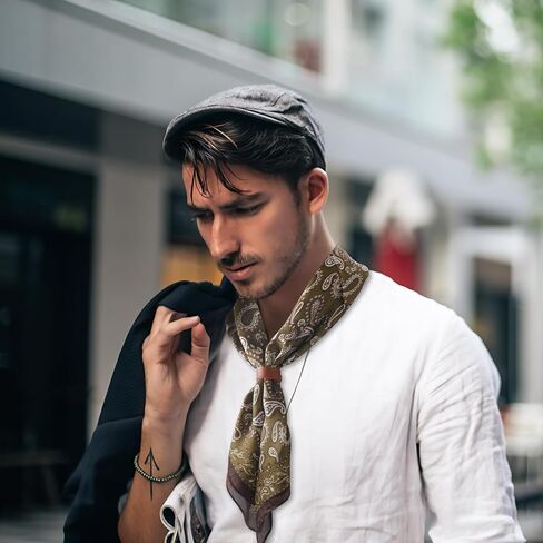 27.5 Inches Square Silk Feeling Neck Scarf for Men Necktie Silk Bandanas Pocket Square Cowboy Scarves in Kuwait