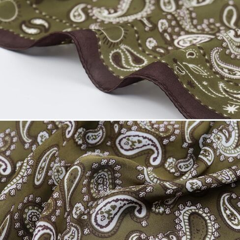 27.5 Inches Square Silk Feeling Neck Scarf for Men Necktie Silk Bandanas Pocket Square Cowboy Scarves in Kuwait