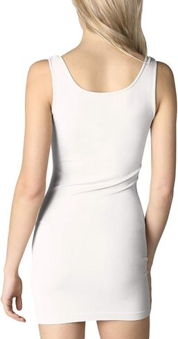 NIKIBIKI Women Seamless Wide Strap Long Tank Top Dress, Made in U.S.A, One Size in Kuwait