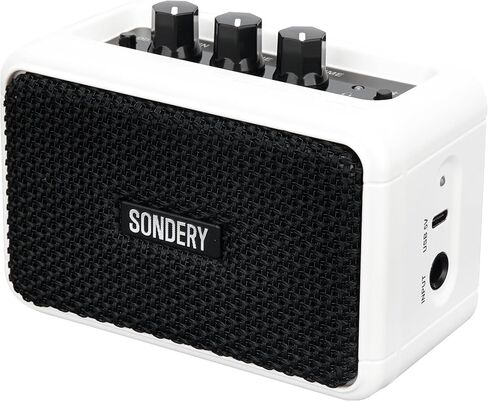 Sondery Mini Guitar Amp Bluetooth Dual Speakers 5W Rechargeable Portable Small Practice Amplifier with Overdrive and Clean Effects for Electric Guitars in Saudi Arabia