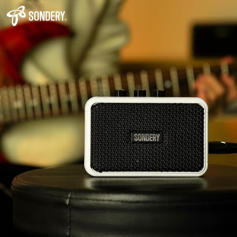 Sondery Mini Guitar Amp Bluetooth Dual Speakers 5W Rechargeable Portable Small Practice Amplifier with Overdrive and Clean Effects for Electric Guitars in Saudi Arabia