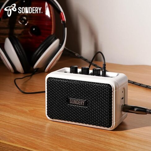 Sondery Mini Guitar Amp Bluetooth Dual Speakers 5W Rechargeable Portable Small Practice Amplifier with Overdrive and Clean Effects for Electric Guitars in Saudi Arabia