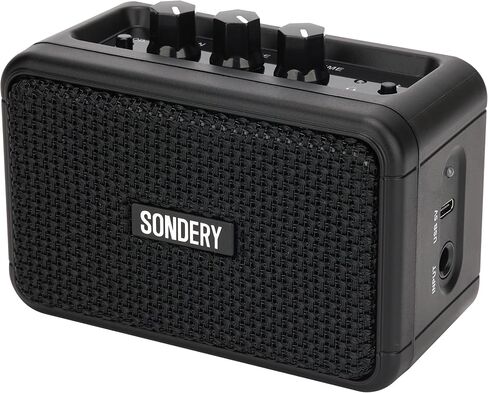 Sondery Mini Guitar Amp Bluetooth Dual Speakers 5W Rechargeable Portable Small Practice Amplifier with Overdrive and Clean Effects for Electric Guitars in Saudi Arabia