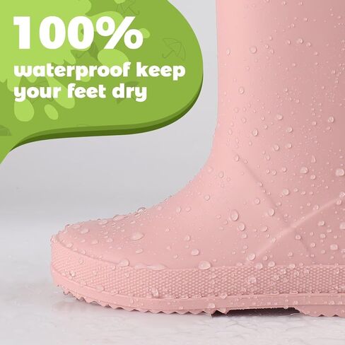 JUDIS Kids Rain Boots Waterproof with Easy-on Handles Boys and Girls Rain Shoes in Saudi Arabia