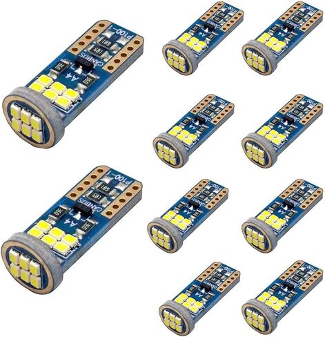 10 قطعة لمبة T10 W5W LED CANBUS 12V NON POLOR 194 WEDGE CAR INTERIOR DOME LIGHT LIGHT LIGHTION in Kuwait