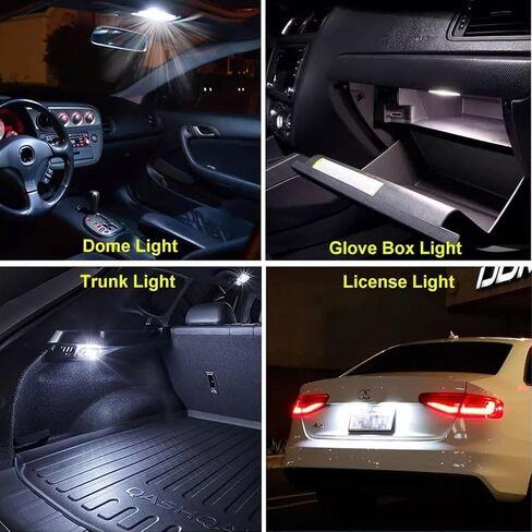 10 Piece Bulb T10 W5W LED CANBUS 12V Non Polar 194 Wedge Car Interior Dome Light License Plate Lights,Car Reading Lights,Side Lights (White) in Saudi Arabia