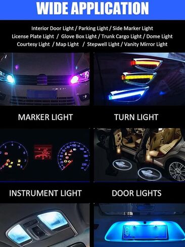 10 قطعة لمبة T10 W5W LED CANBUS 12V NON POLOR 194 WEDGE CAR INTERIOR DOME LIGHT LIGHT LIGHTION in Kuwait