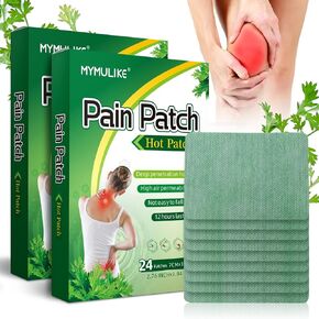 48 Count Heat Patches for Fast Acting Patches Long Lasting for Knee, Back, Neck, Shoulder and Muscle Soreness Wormwood Sticker Self Heating Patch