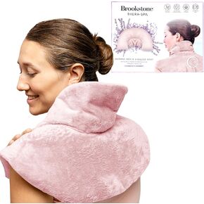 Brookstone - Thera-Spa Cooling & Warming Heated Neck Wrap & Shoulder Wrap - Microwavable Neck Warmer or Chill in Freezer for Instant Strained Muscles Relief - Lavender Infused, (Midnight Black)
