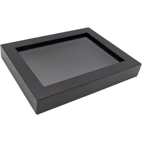 Black 20x24 Wood Shadow Box Display Frame with Black Acid-Free Backing UV Acrylic & Hanging Hardware - with 3/4" Usable Depth - Great Magazine Display Frame Shadowbox