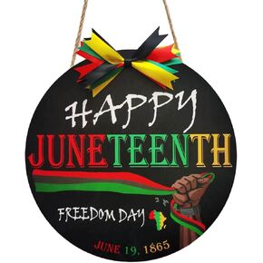 Happy Juneteenth Sign for Front Juneteenth Decorations Outdoor Juneteenth Wreath Juneteenth Decor