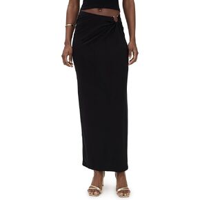 Black Stretch Jersey Maxi Skirt by good american