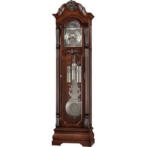 Howard Miller Fesler Grandfather Clock II ، Wood Finish والأرقام العربية الكلاسيكية ذات النمط الكلاسيكي مع الحركة الألمانية المفردة ، ومستواحيات قابلة للتعديل بندول بوب ، ساعات النوم لغرفة النوم وغرفة المعيشة