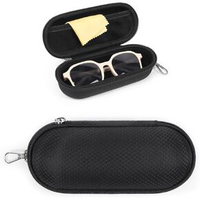 Bukere Eyeglasses Case with Clip, Portable Travel Sunglasses Glasses with Zipper for Women Men
