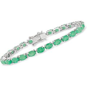 Ross-Simons 11.00 ct. t.w. Emerald Tennis Bracelet in Sterling Silver