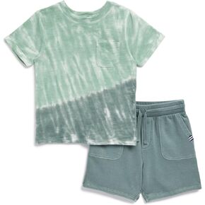 Splendid Boys Seaweed Short Sleeve Tie Dye Tee Shirt and Shorts 2-piece Set