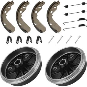 M MATI Rear Wheel Brake Hub Drum 2PCS & Brake Shoes 2Set for Kawasaki Mule 500 KAF300 1991 1993 1995 Mule 550 KAF300 1997-2004 Mule 520 KAF300 2000-2001 41038-1239 41047-1052