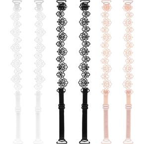 3 Pairs Women's Bra Straps Replacement Elastic Bra Shoulder Straps Floral Strap for Women Lace Flower Elastic Adjustable Underwear Non-Slip Lingerie Strap Decorative Lace for Dress