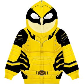 الأولاد الأبطال zip-up fashion hoodie Kids Halloween Cosplay Cosplay مقنعين قميصًا طويلًا من النوع الثقيل مع جيب