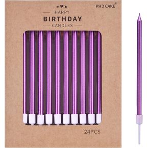 PHD CAKE Gold Long Thin Metallic Birthday Candles, Cake Candles, Birthday Parties, Wedding Decorations, Party Candles, Cake Decorations