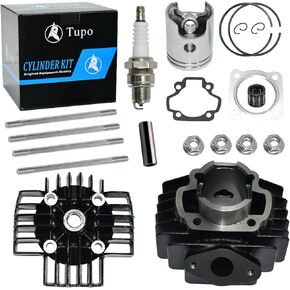 Tupo 40mm 50cc Cylinder Head Piston Ring Gasket Top End Rebuild Kit Compatible with Yamaha PW 50 Y-Zinger PW50 1981-2023, QT50 1979-1987, YT60 Tri-Zinger 1984-1985, YF60 4-Zinger 1986 Dirt bike