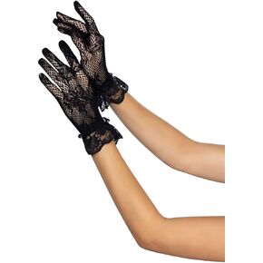 Leg Avenue Womens Floral Stretch Lace Wrist Length Gloves