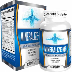 2-Month Multi-Mineral Supplement Complex (All-in-1) Iron Free Formula Blend Support Nutrients | High-Potency Multiminerals | Essential Trace Minerals | Natural Multimineral Supplements | 120 Tablets